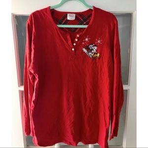 Mickey and Minnie Christmas Long Sleeve Top